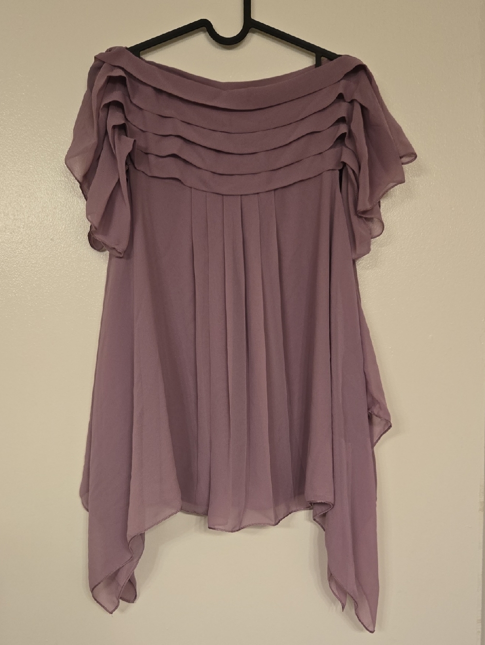 Lavender Layered Chiffon Tunic Top